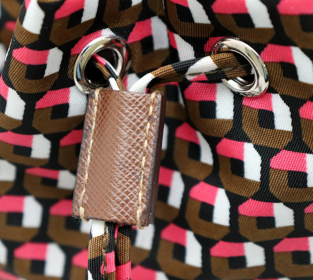 Prada TESSUTO STAMPA ROSA Drawstring Multi Leather Multicolor - Picture 6 of 9